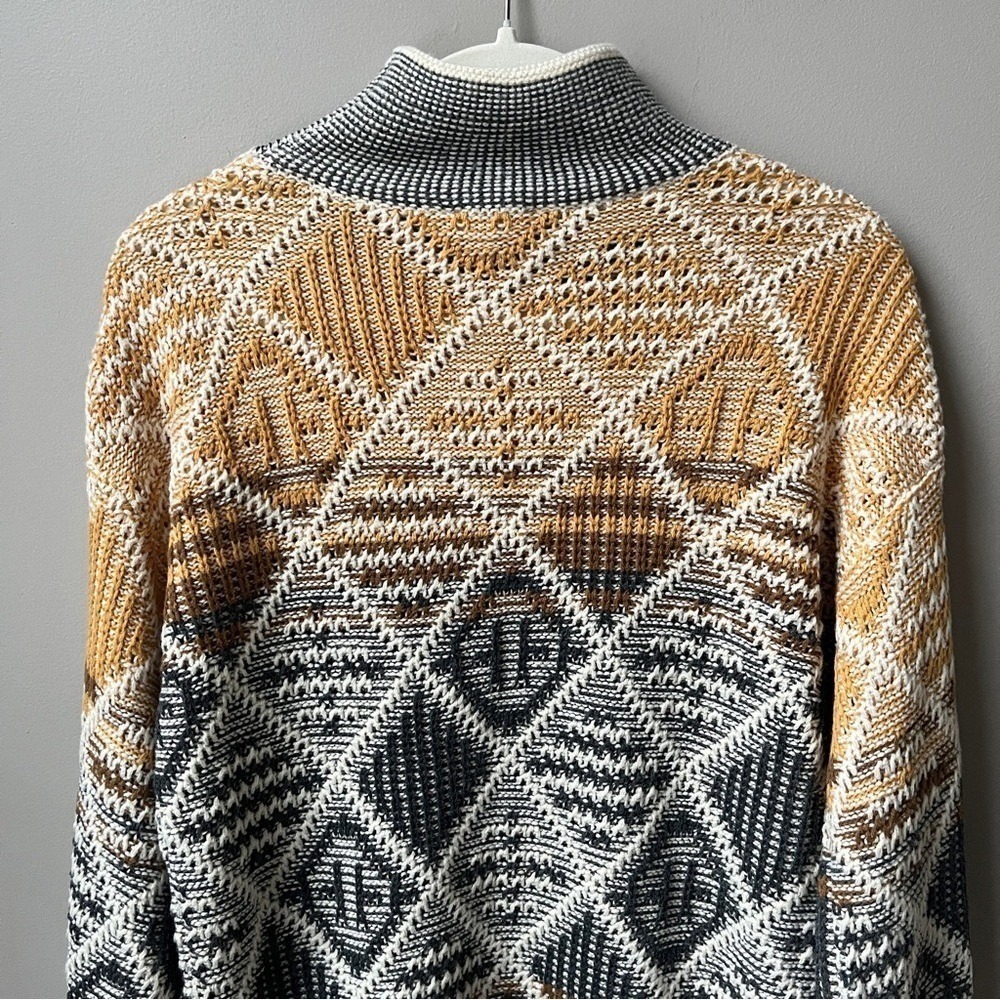 Hem & Thread Sweater Women's Small Nordic Cozy Knit Cream Golden Yellow Lodge - Picture 10 of 12
